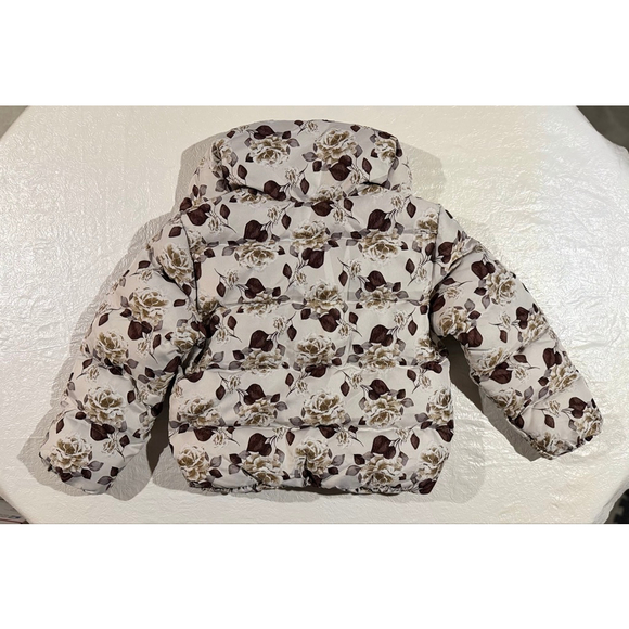 NWT Glamorous LuLus Seriously Comfy Light Grey Floral Jacquard Quilted Puffer XS - Picture 2 of 9